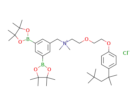 N-(3,5-bis(4,4,5,5-tetramethyl-1,3,2-dioxaborolan-2-yl)benzyl)-N,N-dimethyl-2-(2-(4-(2,4,4-trimethylpentan-2-yl)phenoxy)ethoxy)ethan-1-aminium chloride