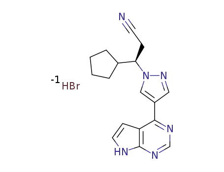 (3R)-3-cyclopentyl-3-[4-(7H-pyrrolo[2,3-d]pyrimidin-4-yl)pyrazol-1-yl]propanenitrile hydrobromic acid salt