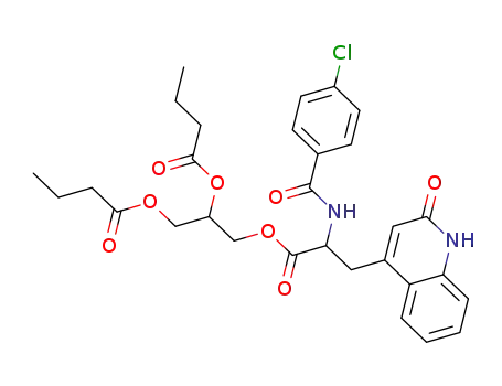 3-((2-(4-chlorobenzamido)-3-(2-oxo-1,2-dihydroquinolin-4-yl)propanoyl)oxy)propane-1,2-diyl dibutyrate