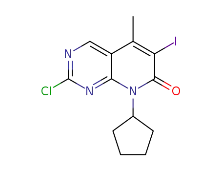 2-chloro-8-cyclopentyl-6-iodo-5-methylpyrido[2,3-d]pyrimidin-7(8H)-one