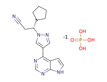 (3R)-3-cyclopentyl-3-[4-(7H-pyrrolo[2,3-d]pyrimidin-4-yl)pyrazol-1-yl]propanenitrile phosphoric acid salt