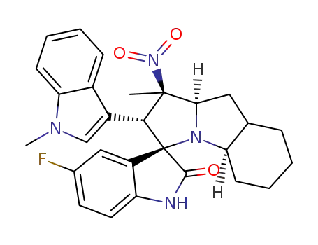 5-fluoro-1'-methyl-2'-(1-methyl-1H-indol-3-yl)-1'-nitro-1',2',4a',5',6',7',8',8a',9',9a'-decahydrospiro[indoline-3,3'-pyrrolo[1,2-a]indol]-2-one