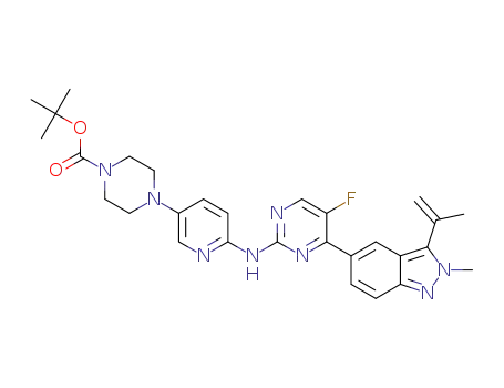 tert-butyl 4-[6-({5-fluoro-4-[2-methyl-3-(prop-1-en-2-yl)-2H-indazol-5-yl]pyrimidin-2-yl}amino)pyridin-3-yl]piperazine-1-carboxylate