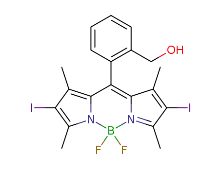 2,6-diiodo-8-(2-hydroxymethylphenyl)-1,3,5,7-tetramethyl-4,4-difluoro-4-bora-3a,4a-diaza-s-indacene