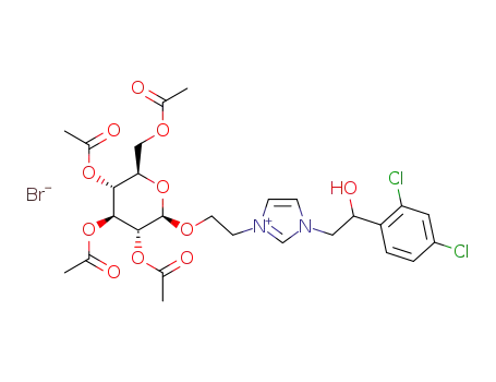 1-[2-(2,3,4,6-tetra-O-acetyl-β-D-glucopyranosyloxy)ethyl]-3-[2-hydroxy-(2,4-dichlorophenyl)ethyl]imidazolium bromide