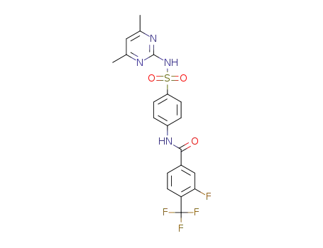 N-(4-(N-(4,6-dimethylpyrimidin-2-yl)sulfamoyl)phenyl)-3-fluoro-4-(trifluoromethyl)benzamide