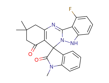 1-fluoro-1',10,10-trimethyl-10,11-dihydro-5H-spiro[indazolo[3,2-b]quinazoline-7,3'-indoline]-2',8(9H)-dione
