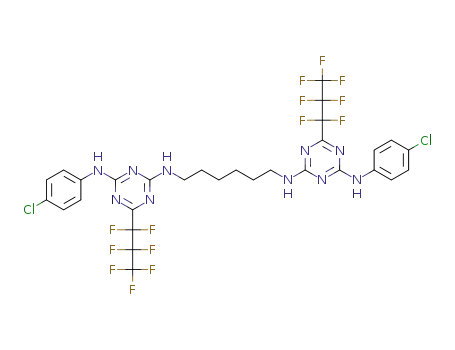 N2,N2'-(hexan-1,6-diyl)bis(N4-(4-chlorophenyl)-6-(perfluoropropyl))-1,3,5-triazine-2,4-diamine