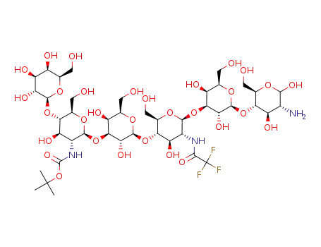 β-D-galactopyranosyl-(1→4)-2-(t-butyloxycarbonylamino)-2-deoxy-β-D-glucopyranosyl-(1→3)-β-D-galactopyranosyl-(1→4)-2-deoxy-2-trifluoroacetamido-D-glucopyranoside-(1→3)-β-D-galactopyranosyl-(1→4)-2-amino-2-deoxy-α,β-D-glucopyranoside