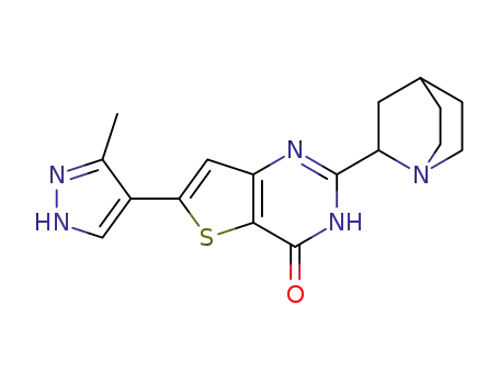 2-(1-azabicyclo[2.2.2]oct-2-yl)-6-(3-methyl-1H-pyrazol-4-yl)thieno[3,2-d]pyrimidin-4(3H)-one