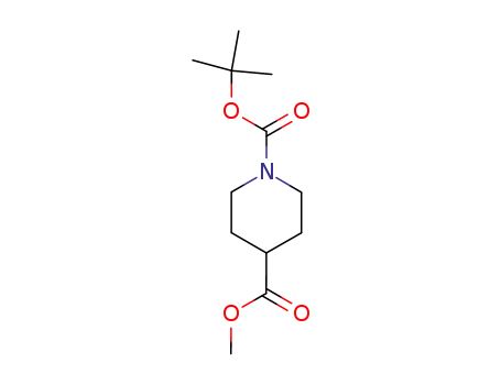 Molecular Structure of 124443-68-1 (N-Boc-Piperidine-4-carboxylic acid methyl ester)