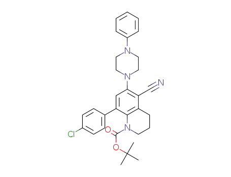 tertbutyl 8-(4-chlorophenyl)−5-cyano-6-(4-phenylpiperazin-1-yl)−3,4-dihydroquinoline-1(2H)-carboxylate