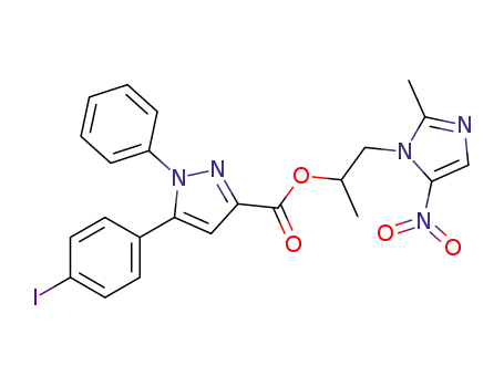 1-(2-methyl-5-nitro-1H-imidazol-1-yl)propan-2-yl-5-(4-iodophenyl)-1-phenyl-1H-pyrazole-3-carboxylate