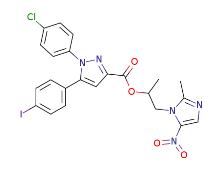1-(2-methyl-5-nitro-1H-imidazol-1-yl)propan-2-yl-1-(4-chlorophenyl)-5-(4-iodophenyl)-1H-3-carboxylate