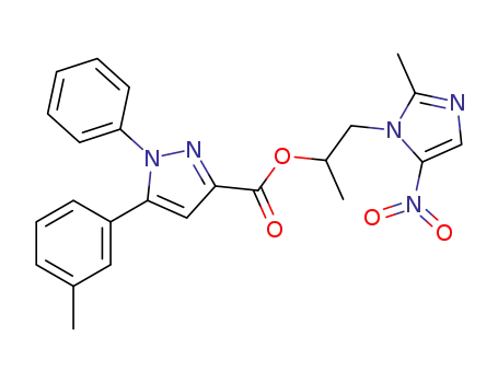 1-(2-methyl-5-nitro-1H-imidazol-1-yl)propan-2-yl-1-phenyl-5-(m-tolyl)-1H-pyrazole-3-carboxylate