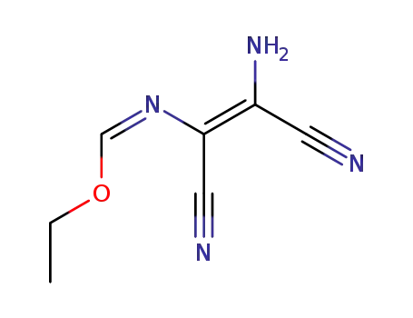 Molecular Structure of 129694-52-6 (Methanimidic acid, N-[(1Z)-2-amino-1,2-dicyanoethenyl]-, ethyl ester,
(Z)-)