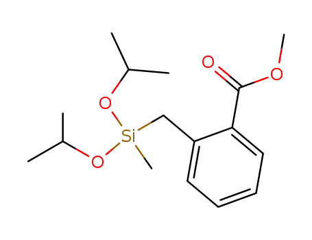 Molecular Structure of 85719-69-3 (Benzoic acid, 2-[[methylbis(1-methylethoxy)silyl]methyl]-, methyl ester)