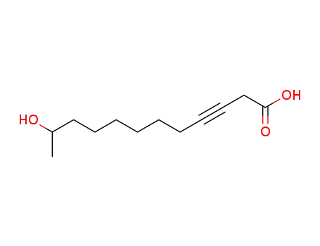 Molecular Structure of 87519-39-9 (3-Dodecynoic acid, 11-hydroxy-)