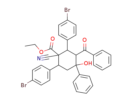 3-Benzoyl-2,6-bis-(4-bromo-phenyl)-1-cyano-4-hydroxy-4-phenyl-cyclohexanecarboxylic acid ethyl ester