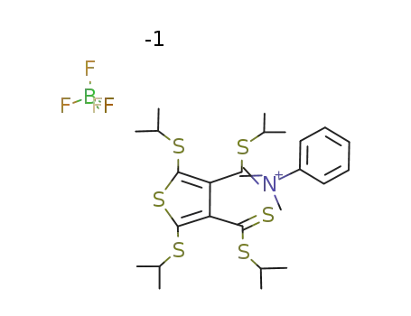 N-<(isopropylthio)-<2,5-bis(isopropylthio)-4-isopropylthio(thiocarbonyl)-3-thienyl>methylene>-N-methyl-N-phenylammonium tetrafluoroborate