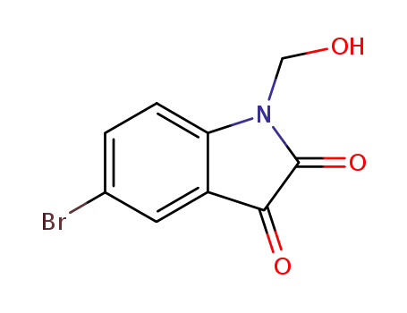 Molecular Structure of 53003-19-3 (1H-Indole-2,3-dione, 5-bromo-1-(hydroxymethyl)-)