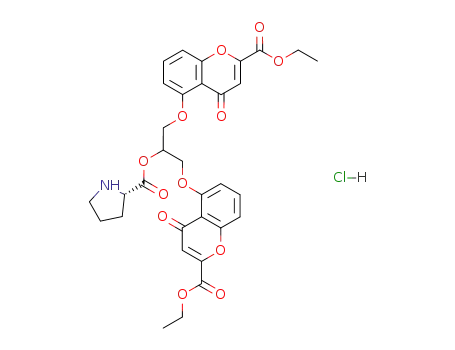 (S)-Pyrrolidine-2-carboxylic acid 2-(2-ethoxycarbonyl-4-oxo-4H-chromen-5-yloxy)-1-(2-ethoxycarbonyl-4-oxo-4H-chromen-5-yloxymethyl)-ethyl ester; hydrochloride
