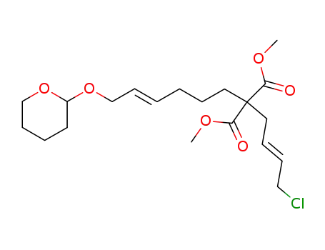 methyl (E)-2-carbomethoxy-2-<(E)-4-chloro-2-butenyl>-8-<(tetrahydro-2H-pyran-2-yl)oxy>-6-octenoate