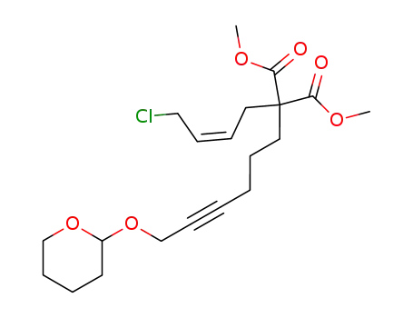 methyl 2-carbomethoxy-2-<(Z)-4-chloro-2-butenyl>-8-<(tetrahydro-2H-pyran-2-yl)oxy>-6-octynoate