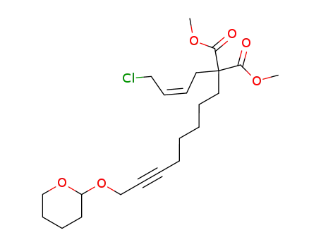2-((Z)-4-Chloro-but-2-enyl)-2-[8-(tetrahydro-pyran-2-yloxy)-oct-6-ynyl]-malonic acid dimethyl ester
