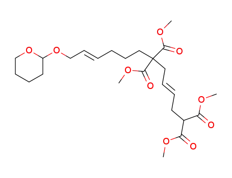 methyl (E),(E)-2,7,7-tricarbomethoxy-13-<(tetrahydro-2H-pyran-2-yl)oxy>-4,11-tridecadienoate