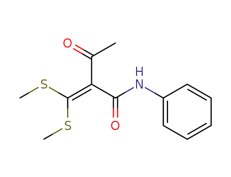 Molecular Structure of 145508-18-5 (Butanamide, 2-[bis(methylthio)methylene]-3-oxo-N-phenyl-)
