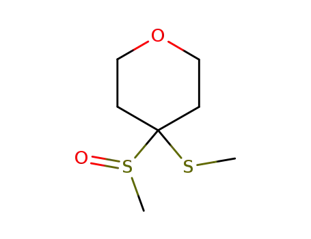 Molecular Structure of 57260-92-1 (2H-Pyran, tetrahydro-4-(methylsulfinyl)-4-(methylthio)-)