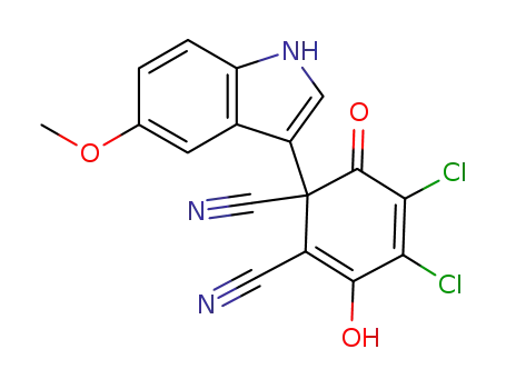 4,5-Dichloro-3-hydroxy-1-(5-methoxy-1H-indol-3-yl)-6-oxo-cyclohexa-2,4-diene-1,2-dicarbonitrile