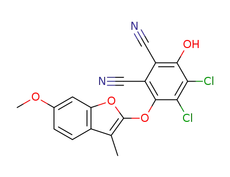 4,5-Dichloro-3-hydroxy-6-(6-methoxy-3-methyl-benzofuran-2-yloxy)-phthalonitrile
