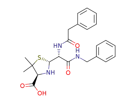 Molecular Structure of 66317-00-8 (4-Thiazolidinecarboxylic acid,5,5-dimethyl-2-[2-oxo-1-[(phenylacetyl) amino]-2-[(phenylmethyl)amino]ethyl]-,[2R-[2R(R*),4&acirc;]]- )
