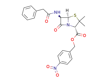 Molecular Structure of 27487-21-4 (4-Thia-1-azabicyclo[3.2.0]heptane-2-carboxylic acid,
3,3-dimethyl-7-oxo-6-[(phenylacetyl)amino]- (2S,5R,6R)-,
(4-nitrophenyl)methyl ester)