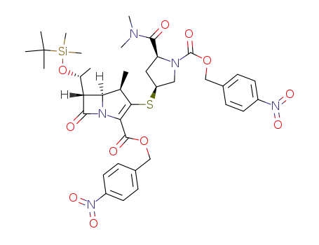(4R,5S,6S)-6-[(R)-1-(tert-Butyl-dimethyl-silanyloxy)-ethyl]-3-[(3S,5S)-5-dimethylcarbamoyl-1-(4-nitro-benzyloxycarbonyl)-pyrrolidin-3-ylsulfanyl]-4-methyl-7-oxo-1-aza-bicyclo[3.2.0]hept-2-ene-2-carboxylic acid 4-nitro-benzyl ester