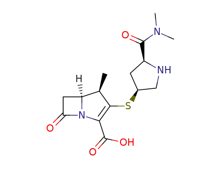 (4R,5S)-3-((3S,5S)-5-Dimethylcarbamoyl-pyrrolidin-3-ylsulfanyl)-4-methyl-7-oxo-1-aza-bicyclo[3.2.0]hept-2-ene-2-carboxylic acid