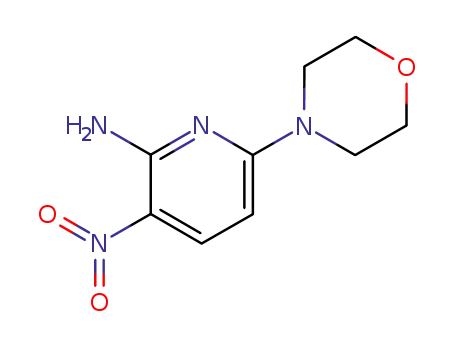 Molecular Structure of 144435-16-5 (2-Pyridinamine, 6-(4-morpholinyl)-3-nitro-)