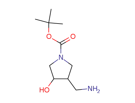 Molecular Structure of 773826-73-6 (tert-butyl 3-(aminomethyl)-4-hydroxypyrrolidine-1-carboxylate)