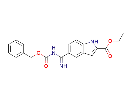 5-(Benzyloxycarbonylamino-imino-methyl)-1H-indole-2-carboxylic acid ethyl ester