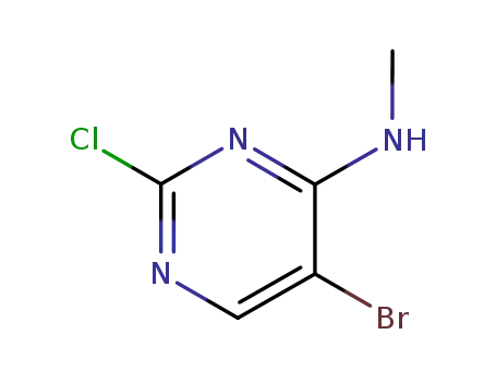 Molecular Structure of 205672-24-8 ((5-BroMo-2-chloro-pyriMidin-4-yl)-Methyl-aMine)