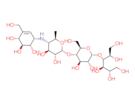 4-{5-[3,4-dihydroxy-6-methyl-5-(4,5,6-trihydroxy-3-hydroxymethyl-cyclohex-2-enylamino)-tetrahydro-pyran-2-yloxy]-3,4-dihydroxy-6-hydroxymethyl-tetrahydro-pyran-2-yloxy}-hexane-1,2,3,5,6-pentaol