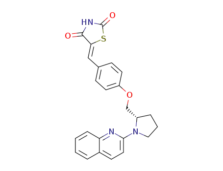 5-[1-[4-((S)-1-Quinolin-2-yl-pyrrolidin-2-ylmethoxy)-phenyl]-meth-(Z)-ylidene]-thiazolidine-2,4-dione