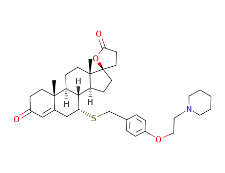 3-oxo-17α-pregna-4-ene-7α-{4-[2-(1-piperidinyl)-ethoxy]benzylthia}-21,17-carbolactone