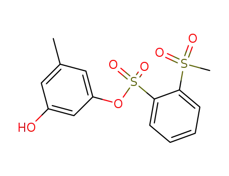 Molecular Structure of 197960-66-0 (Benzenesulfonic acid, 2-(methylsulfonyl)-, 3-hydroxy-5-methylphenyl
ester)