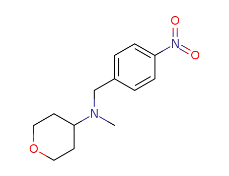 Molecular Structure of 229007-08-3 (2H-Pyran-4-amine, tetrahydro-N-methyl-N-[(4-nitrophenyl)methyl]-)