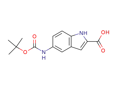 Molecular Structure of 138730-81-1 (5-(tert-butoxycarbonylamino)-1H-indole-2-carboxylic acid)