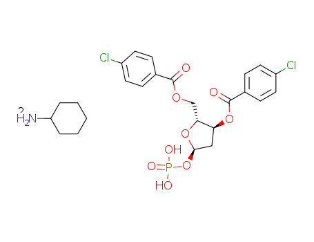 bis(cyclohexylamine) 3',5'-O-bis(4-chlorobenzoyl)-2-deoxy-α-D-ribosyl-1-phosphate