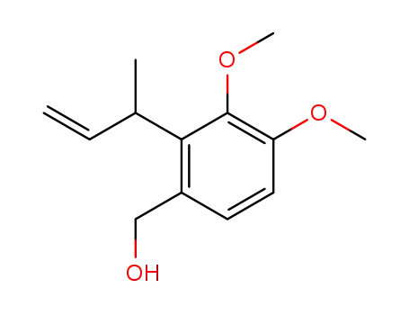 Molecular Structure of 494798-08-2 (Benzenemethanol, 3,4-dimethoxy-2-(1-methyl-2-propenyl)-)